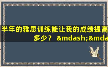 半年的雅思训练能让我的成绩提高多少？ —— 名学生的经历